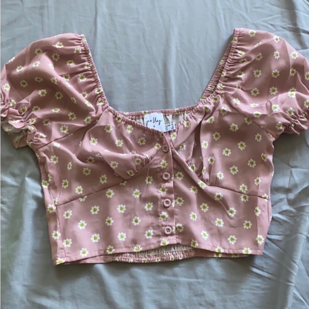 maybe pink floral milkmaid top